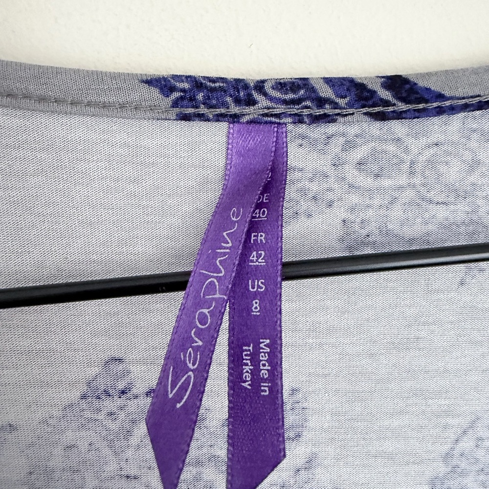 Seraphine Maternity Dress Ophelia Paisley Blue Knot Front Maxi 8 - Picture 3 of 6